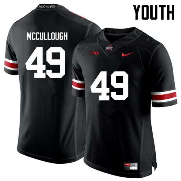 Ohio State Buckeyes #49 Liam McCullough Youth Football Jersey Black